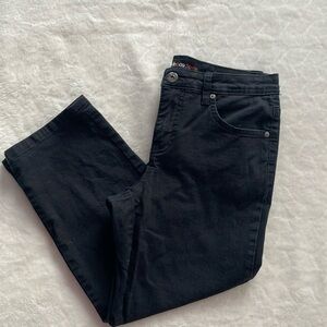 Black denim capris size 4